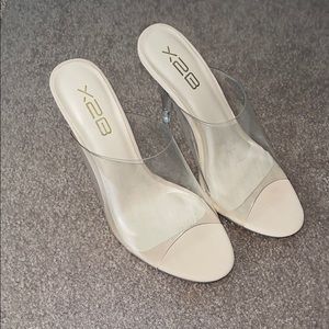 Clear slip on heels sz 7